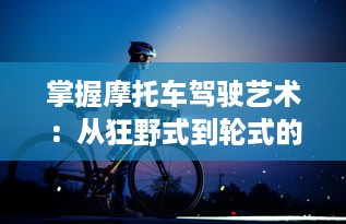 掌握摩托车驾驶艺术：从狂野式到轮式的转换技巧完全解析和实践指南 v3.9.2下载