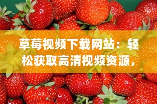 草莓视频下载网站：轻松获取高清视频资源，满足您全方位的观影需求