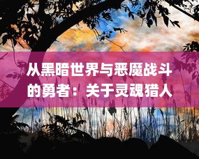 从黑暗世界与恶魔战斗的勇者：关于灵魂猎人的一生追踪与深度解析