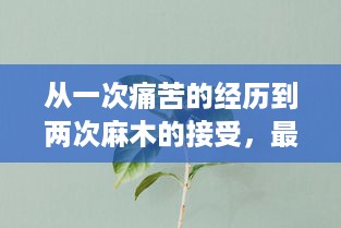 从一次痛苦的经历到两次麻木的接受，最后成为蜜蜂爬行的亲近：关于生活无常与接受挑战的思考 v7.1.9下载