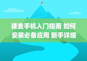 稞麦手机入门指南 如何安装必备应用 新手详细教程等你来探索 v9.4.6下载