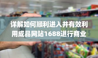 详解如何顺利进入并有效利用成品网站1688进行商业交易和采购