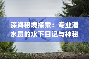 深海秘境探索：专业潜水员的水下日记与神秘海洋生物的奇妙见闻