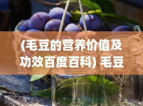 (毛豆的营养价值及功效百度百科) 毛豆的营养价值与健康功效：如何正确烹调并融入日常饮食中