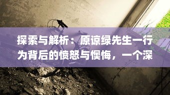 探索与解析：原谅绿先生一行为背后的愤怒与懊悔，一个深度剖析社会性格转变的完整描绘