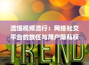 流氓视频流行：网络社交平台的放任与用户隐私权的挑战如何破解 探索解决方案